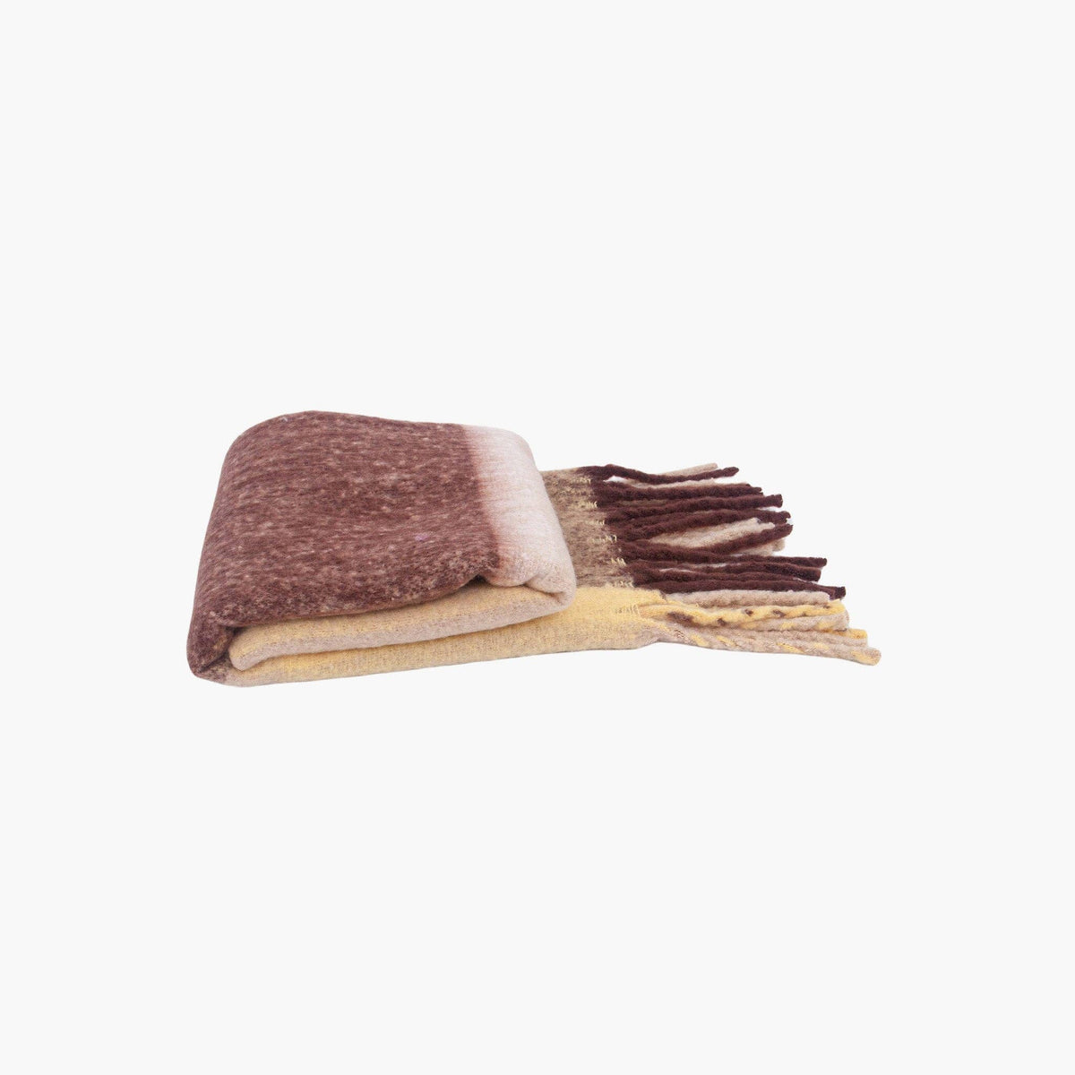 Yara Neutral Square Colour Block Heavyweight Scarf: One-size