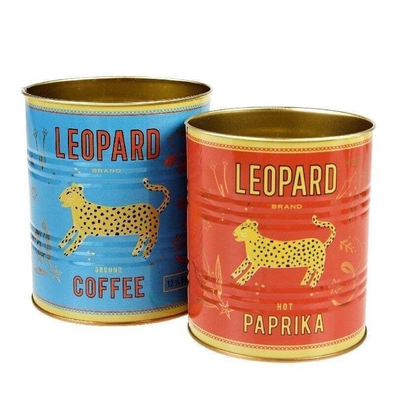 Leopard Storage Tins - Set of 2