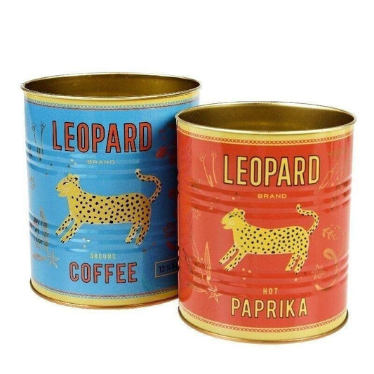 Leopard Storage Tins - Set of 2