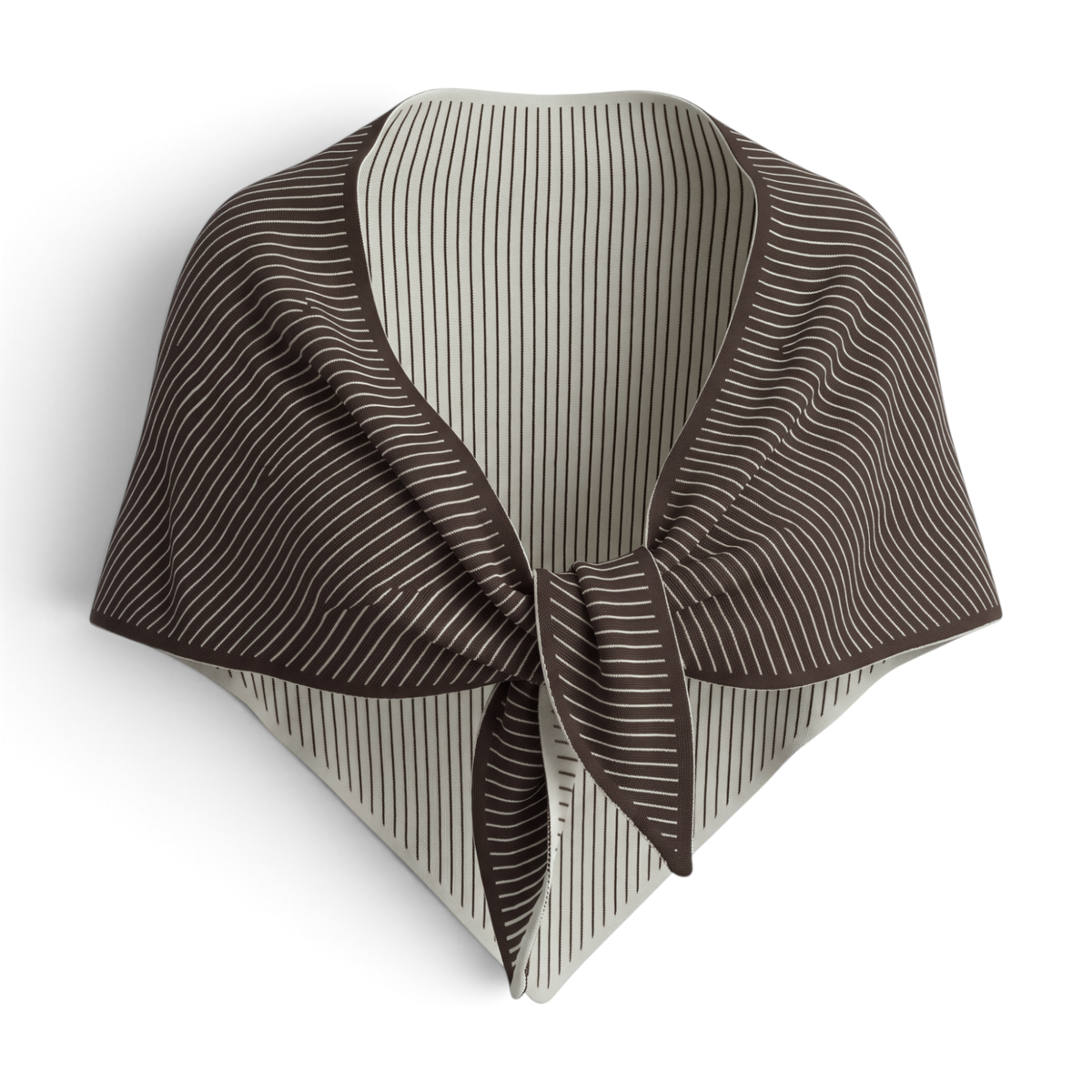 Striped Reversible Triangle Wool Blend Scarf: Brown