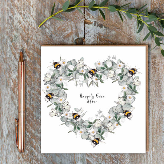 Happily Ever After (Bees & Eucalyptus) Card (Cello-Free)