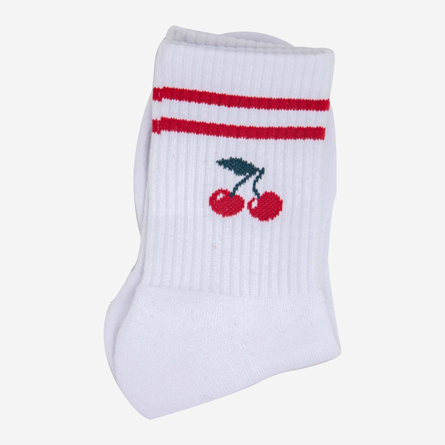 Women's Sporty Socks - White, Cherries: UK 3-7 | EU 36-40 | US 5-9
