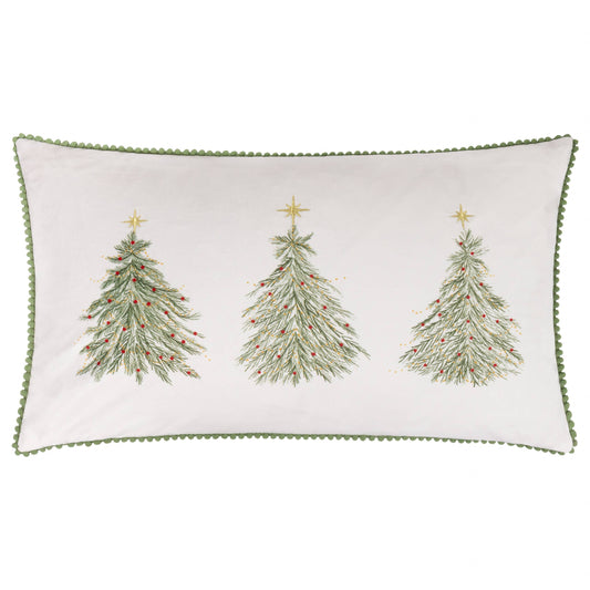 Twinkling Tree Trio Embroidered Cushion 30 x 50cm
