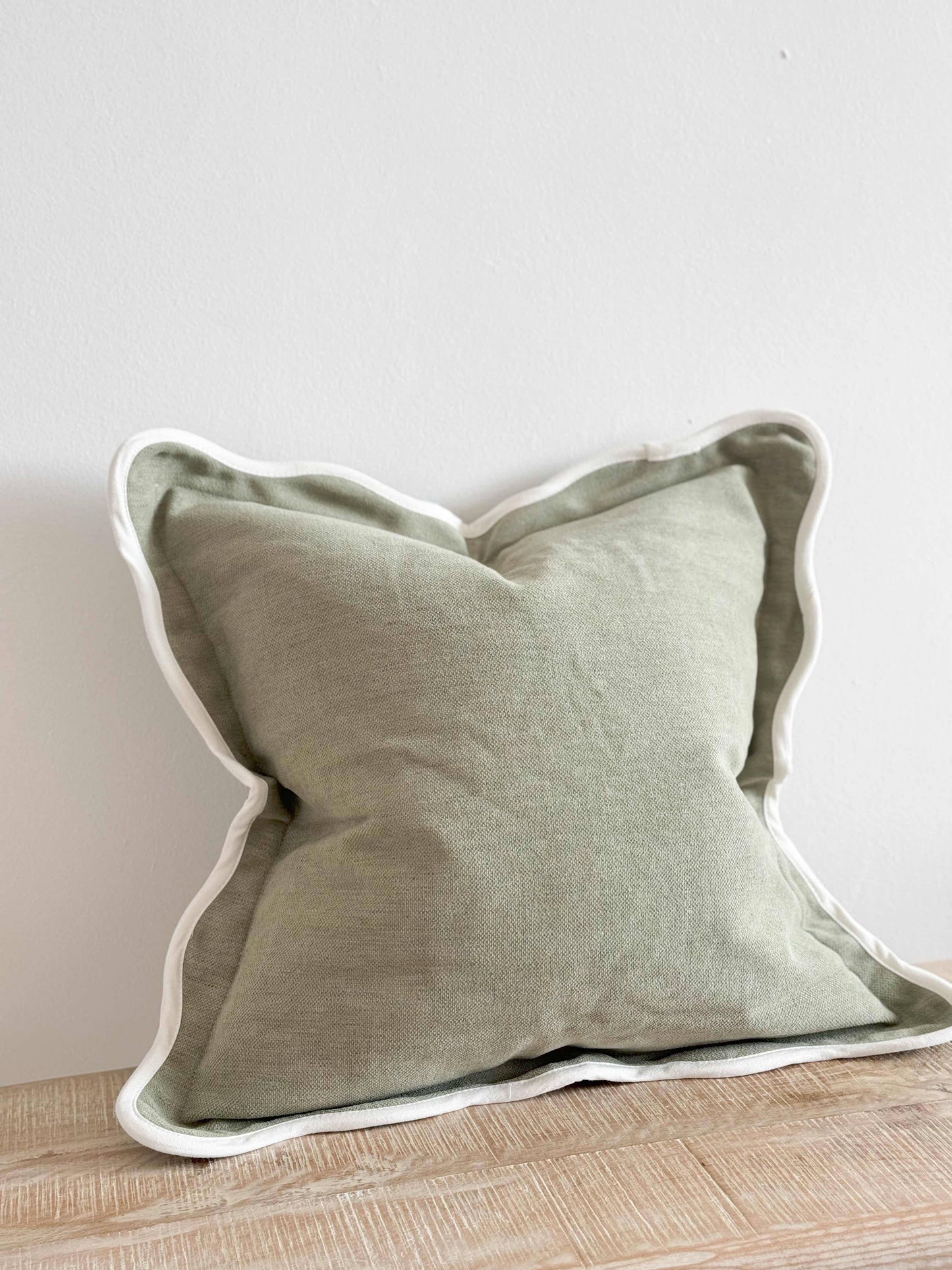 Chloe Sage Scalloped 45x45 - Linen Blend