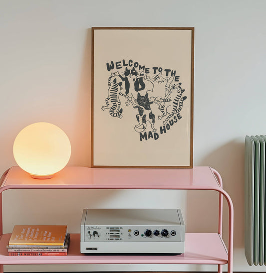 Welcome to the Mad House Funny Hallway Print: A4