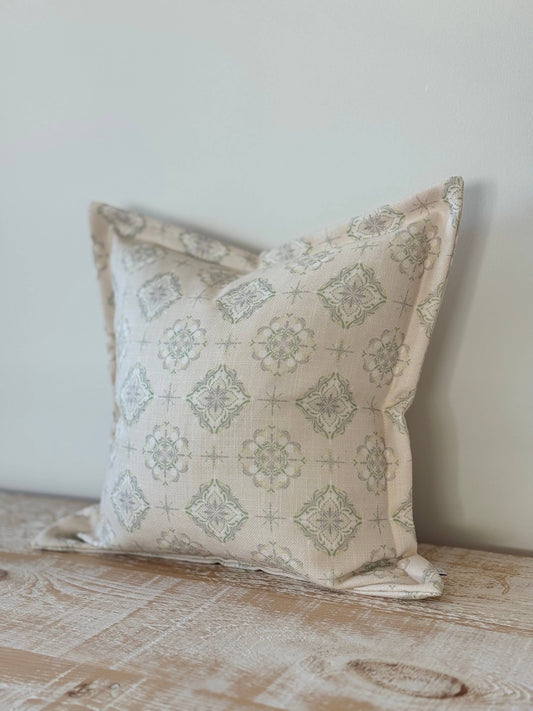 Orla Sage Print Flanged Edge Cushion 45x45cm