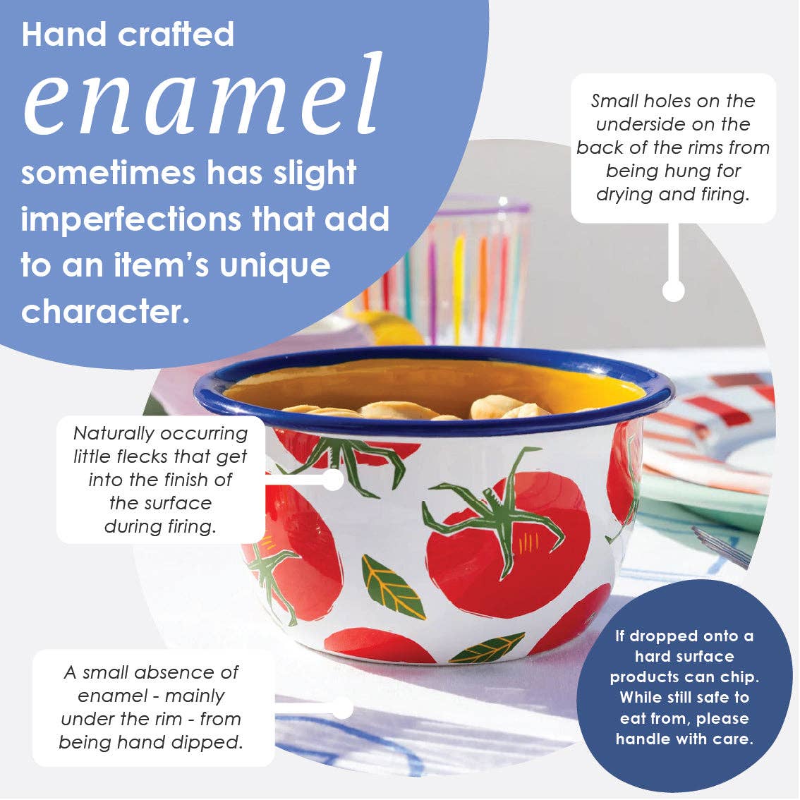 Strawberry Enamel Bowl - 10cm