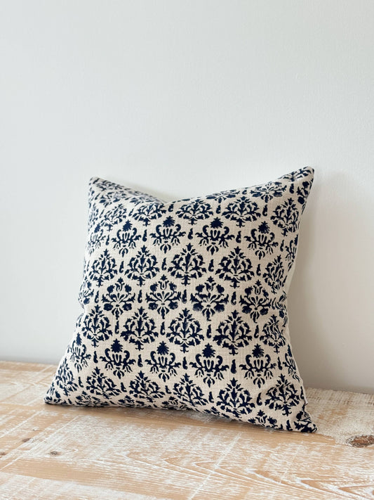 Iris Navy Print Cushion 45 x 45 - 100% Cotton