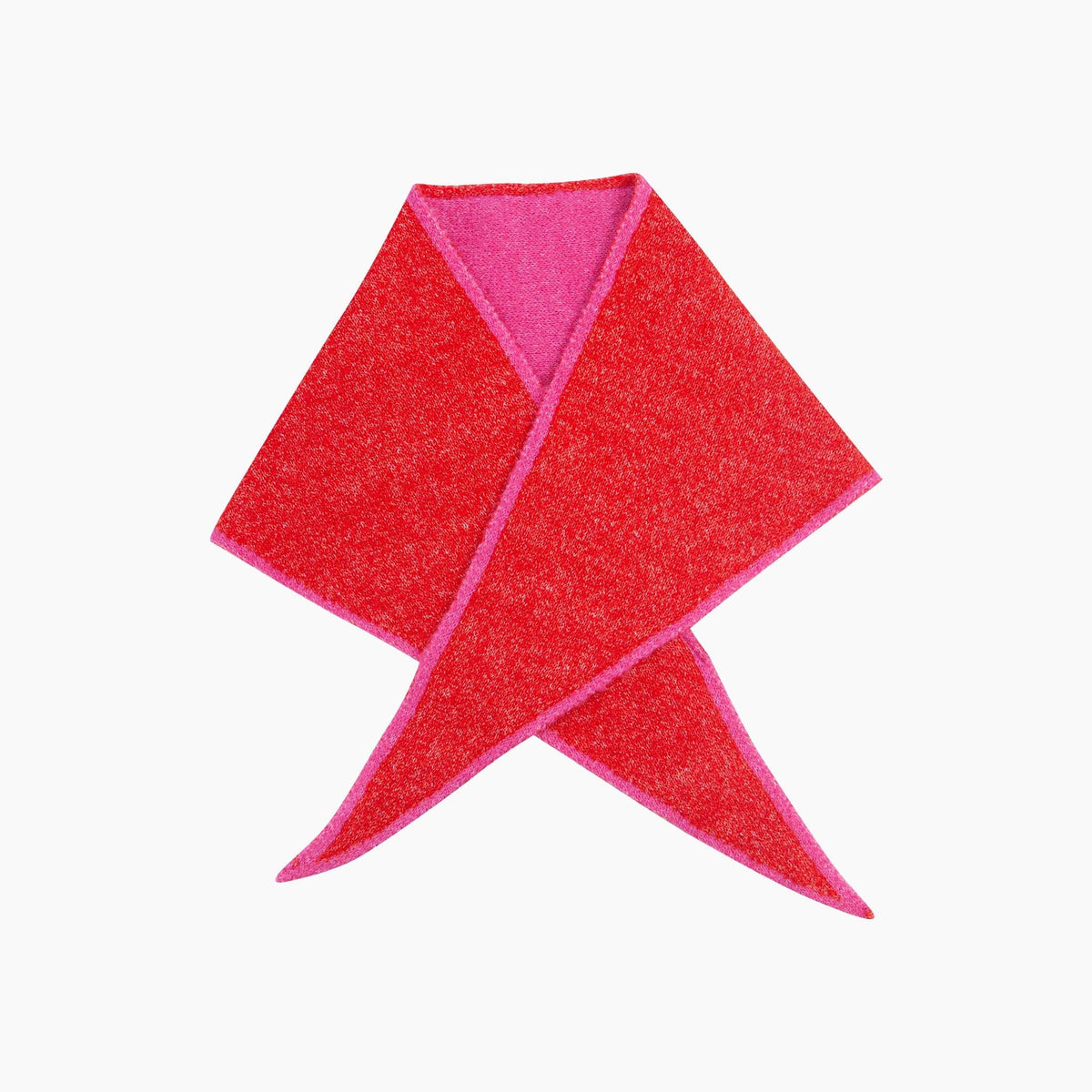 Contrast Trim Triangle Heavyweight Scarf in Red/Pink: One Size