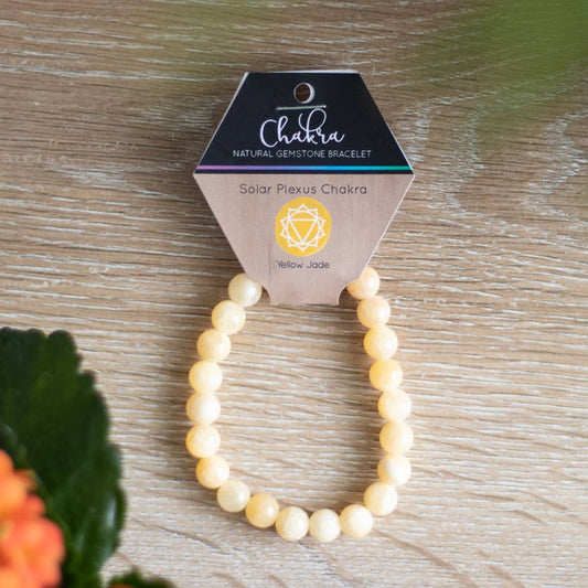 Solar Plexus Chakra Yellow Jade Crystal Gemstone Bracelet