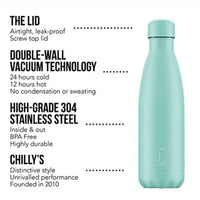 Chilly's Reusable Water Bottle 260ml, Pastel All Green