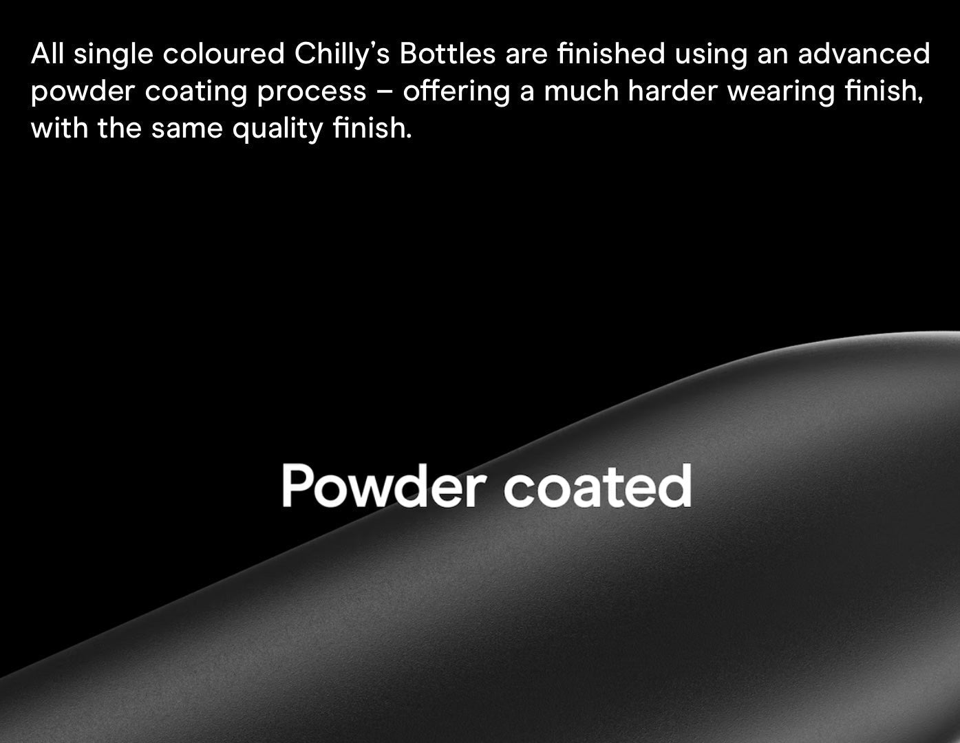Chilly's Reusable Water Bottle 260ml, Monochrome All Black