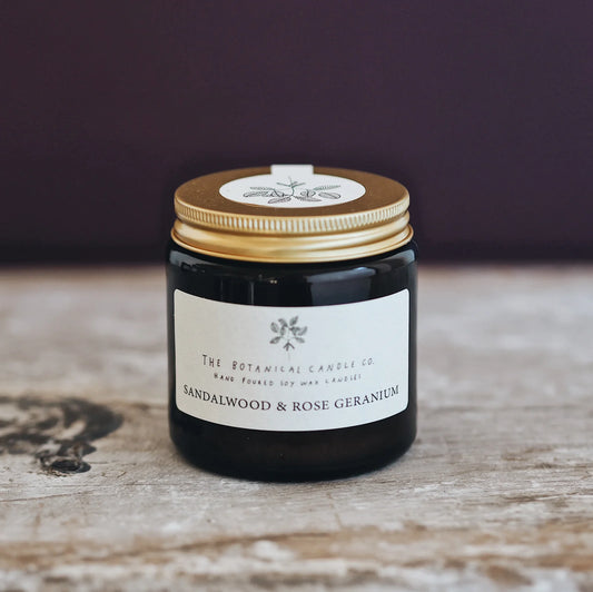 Sandalwood & Rose Geranium Scented Candle - 3 sizes