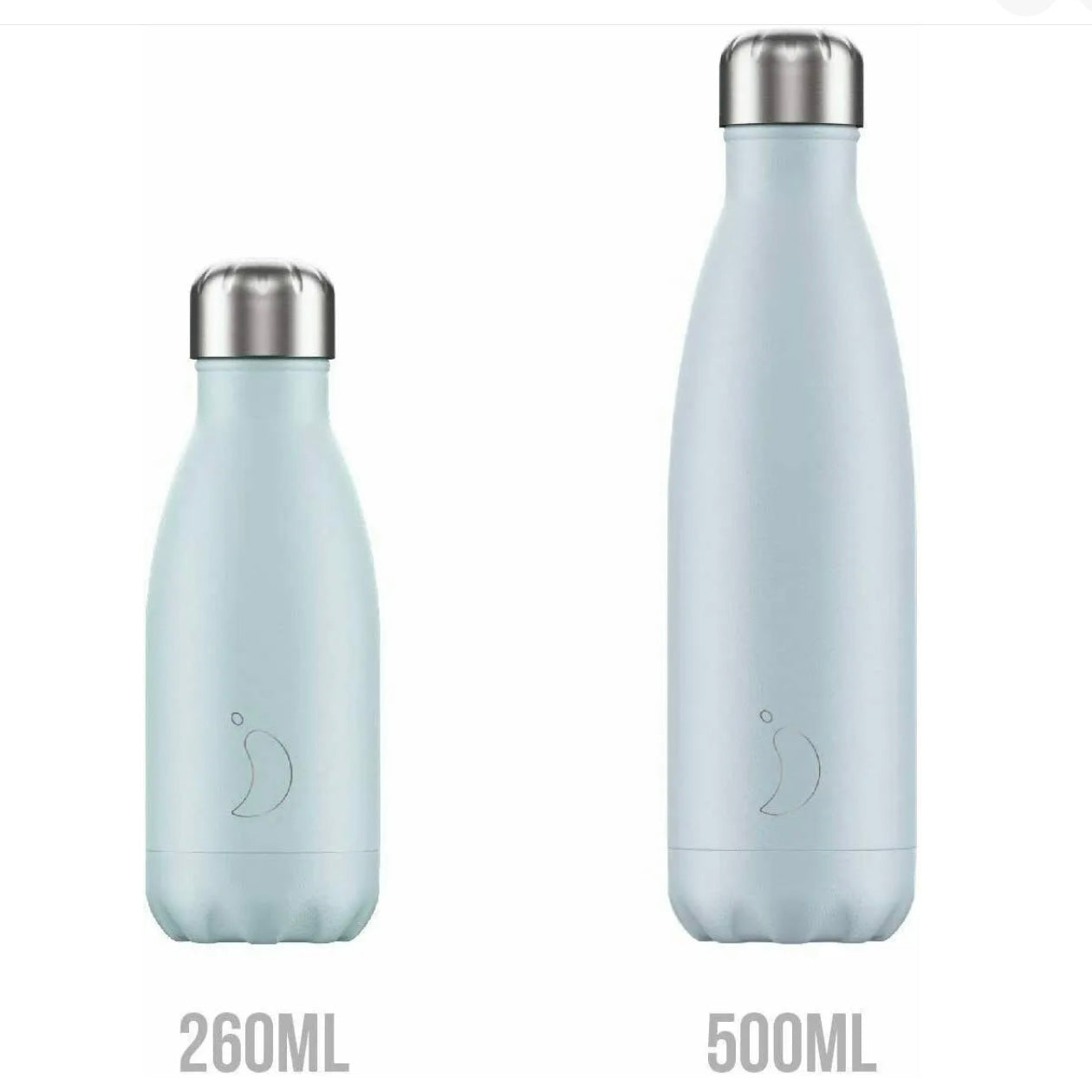 Chilly's Reusable Water Bottle 260ml, Monochrome All Black