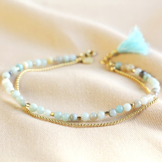 Green Beaded Anklet