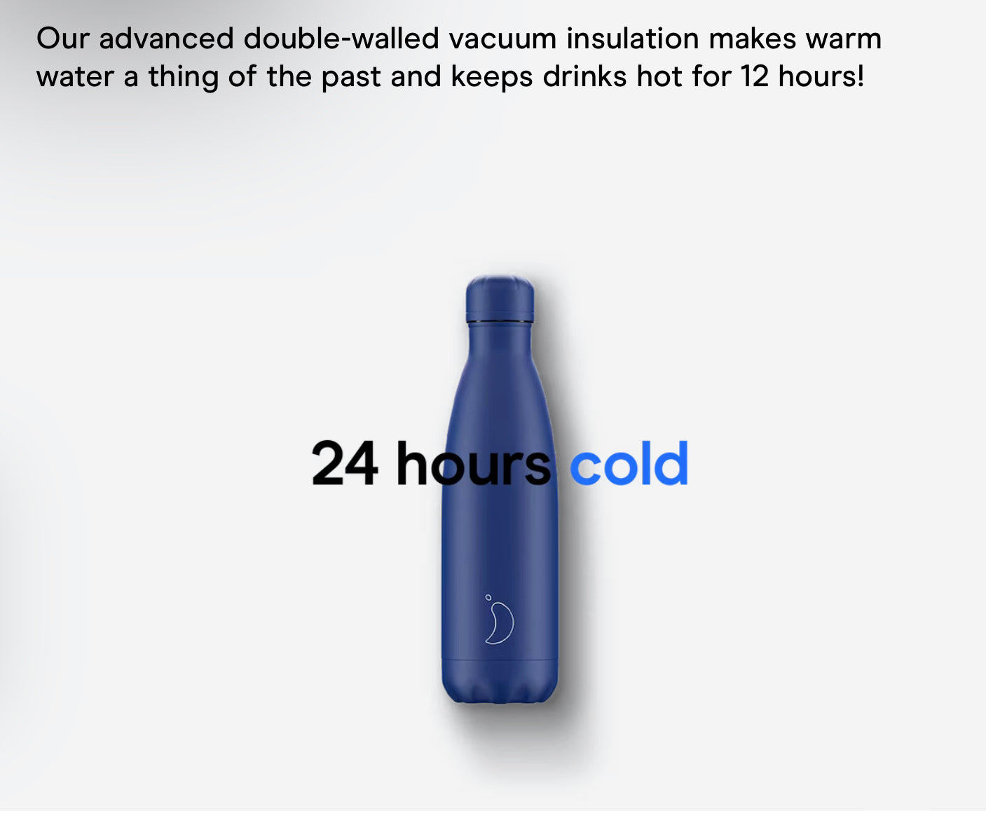 Chilly's Reusable Water Bottle 750ml, Monochrome All Black