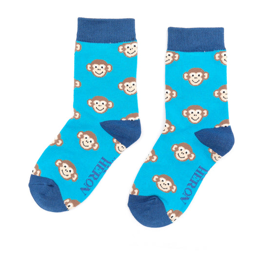 Kids Bamboo Monkey Socks - Various Colours