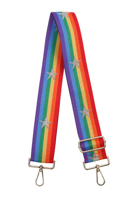 Bag Strap- Rainbow Silver Star