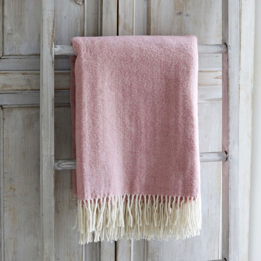 Pink 100% Australian Wool Throw
