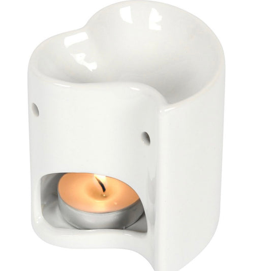 White Heart Wax Melt Burner