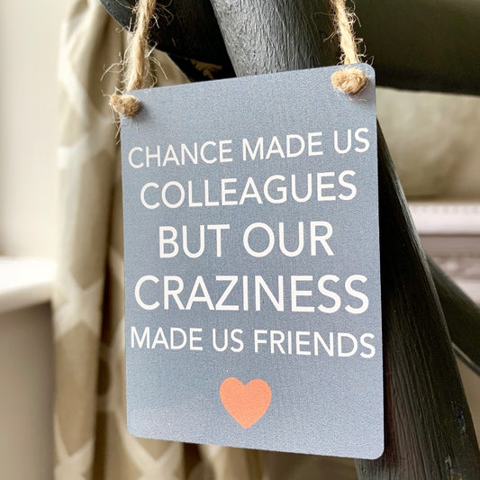 Crazy Colleagues Mini Metal Sign