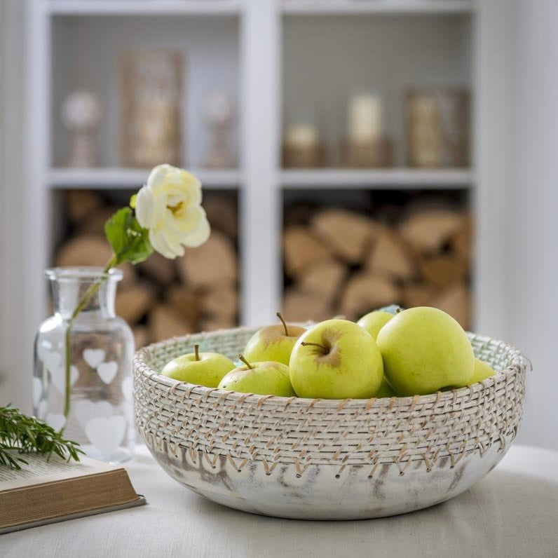 Rattan & Mango Wood Fruit Bowl