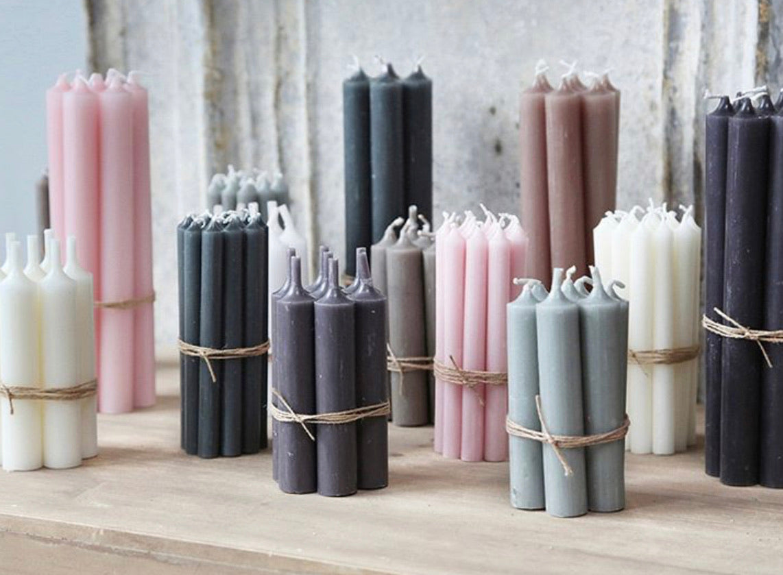 Bundle of 5 White Dinner Candles