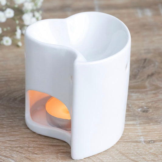 White Heart Wax Melt Burner