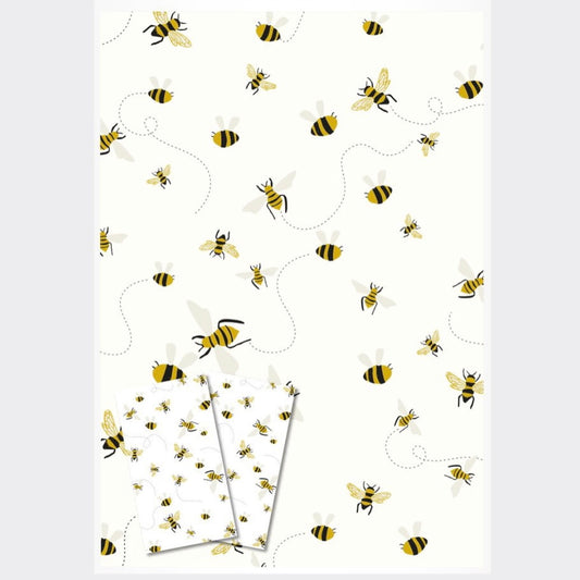 Bees Wrapping Paper and Tags - Set of 2