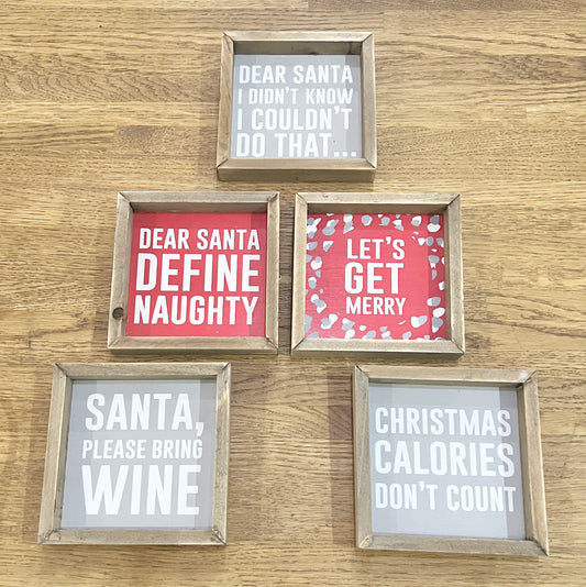 Christmas Humour Plaques - 6 designs