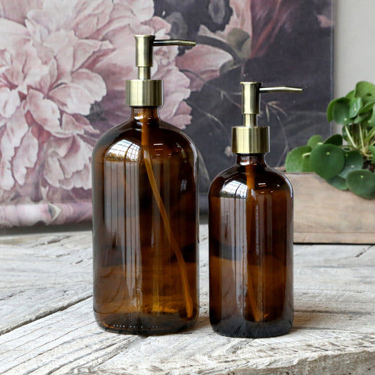 Antique Brown Pump Bottles - 2 sizes available